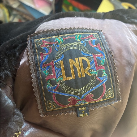 VTG Chocolate Brown Genuine Leather Bomber Jacket with Faux Fur Collar Men’s M - Picture 7 of 16